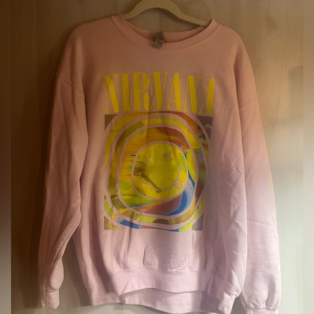 Nirvana Pastel Pink Graphic Women's Sweater